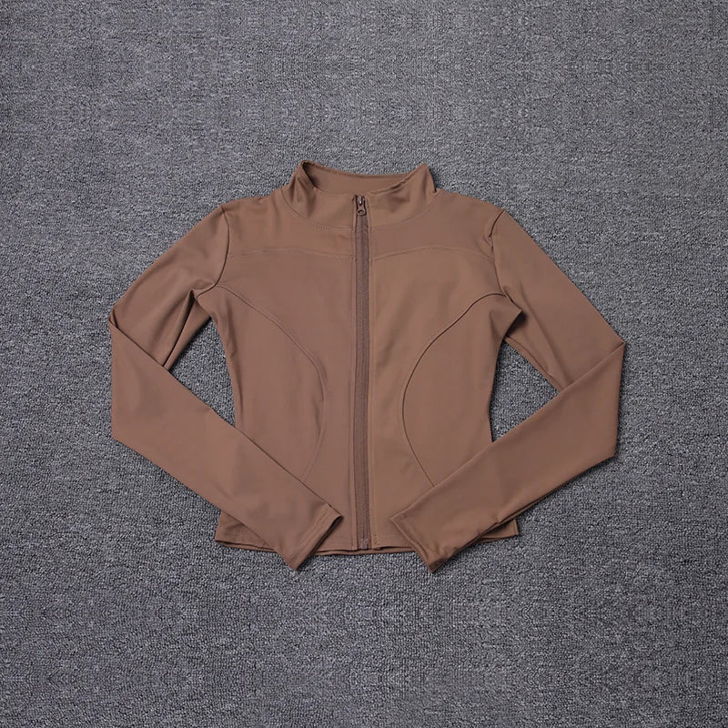 Women's Long Sleeve Sport Jacket - Workout Coat for Gym Training and Yoga Sportswear