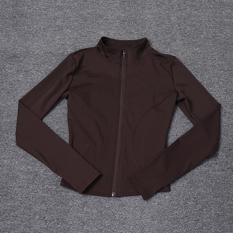 Women's Long Sleeve Sport Jacket - Workout Coat for Gym Training and Yoga Sportswear