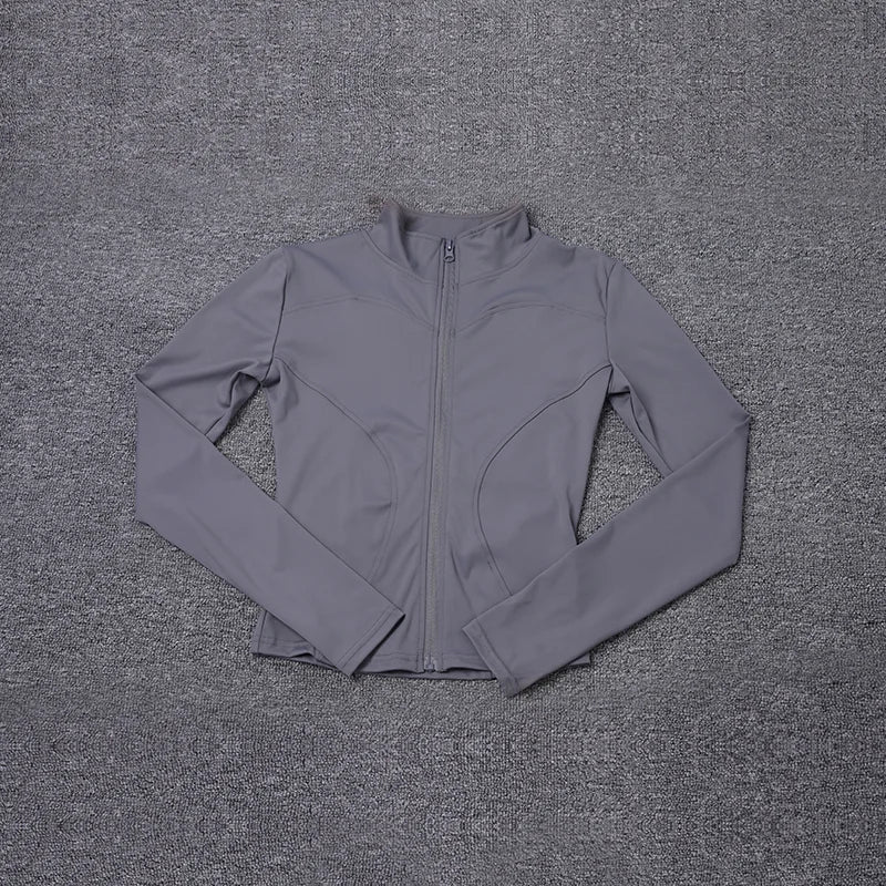 Women's Long Sleeve Sport Jacket - Workout Coat for Gym Training and Yoga Sportswear