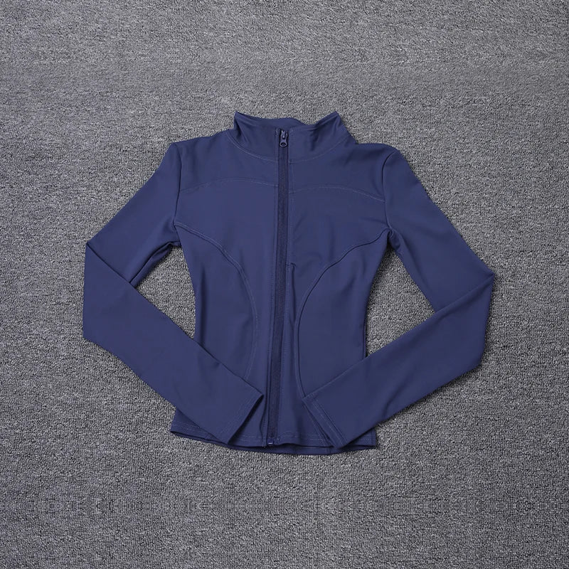 Women's Long Sleeve Sport Jacket - Workout Coat for Gym Training and Yoga Sportswear