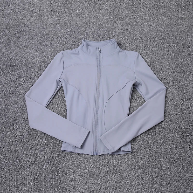 Women's Long Sleeve Sport Jacket - Workout Coat for Gym Training and Yoga Sportswear