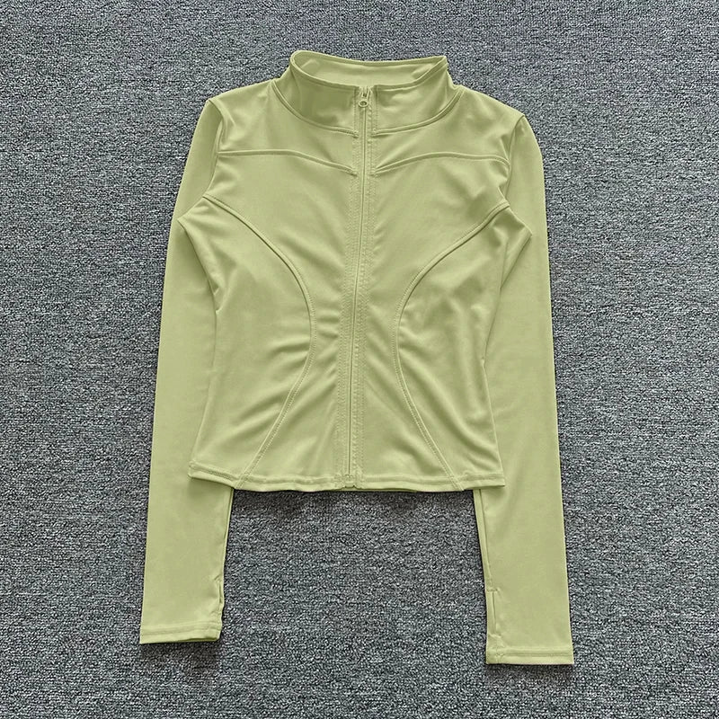 Women's Long Sleeve Sport Jacket - Workout Coat for Gym Training and Yoga Sportswear
