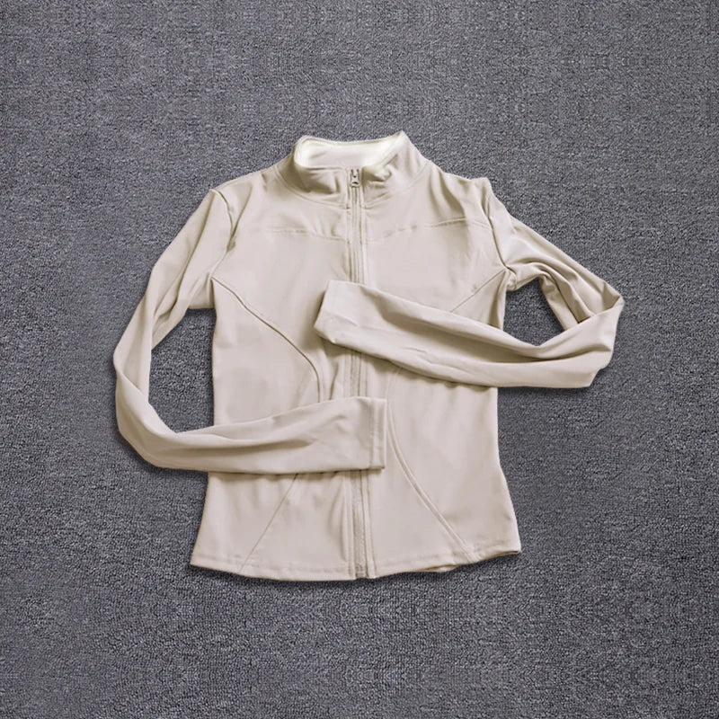 Women's Long Sleeve Sport Jacket - Workout Coat for Gym Training and Yoga Sportswear