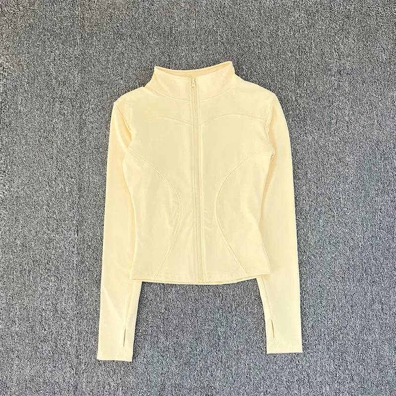 Women's Long Sleeve Sport Jacket - Workout Coat for Gym Training and Yoga Sportswear