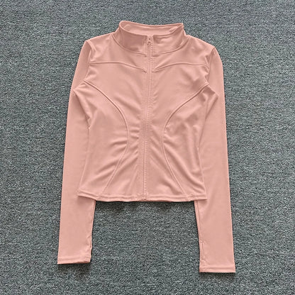Women's Long Sleeve Sport Jacket - Workout Coat for Gym Training and Yoga Sportswear