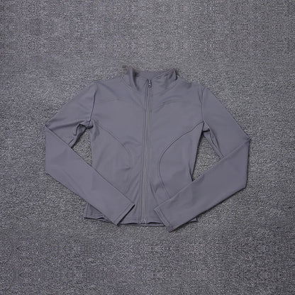Women's Long Sleeve Sport Jacket - Workout Coat for Gym Training and Yoga Sportswear