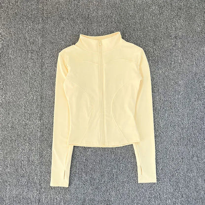 Women's Long Sleeve Sport Jacket - Workout Coat for Gym Training and Yoga Sportswear